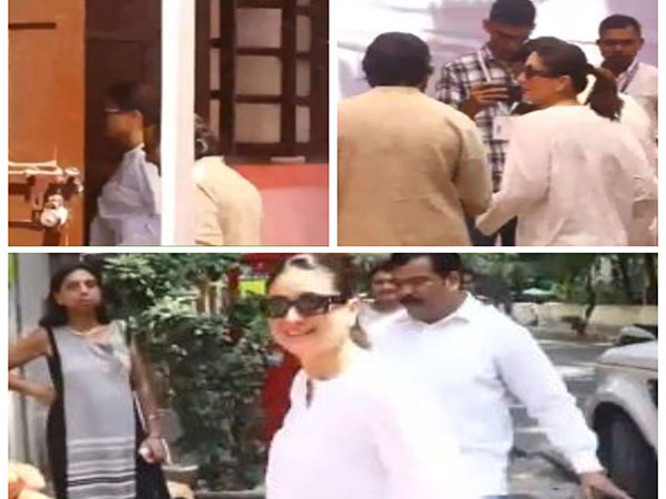 LS Surveys: Saif, Kareena twin in white as they step out to make choice